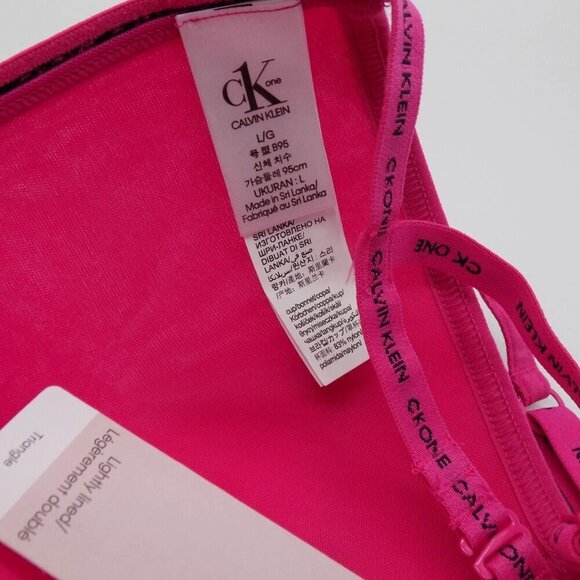 Calvin Klein Triangle Bra Lightly Lined Pink Size Large L - Picture 4 of 6